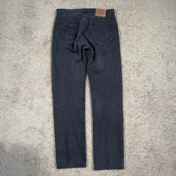 Vintage Levis 501 Jeans Mens 35X34 Black Straight Button Fly Denim Pants 90s USA - Picture 11 of 13